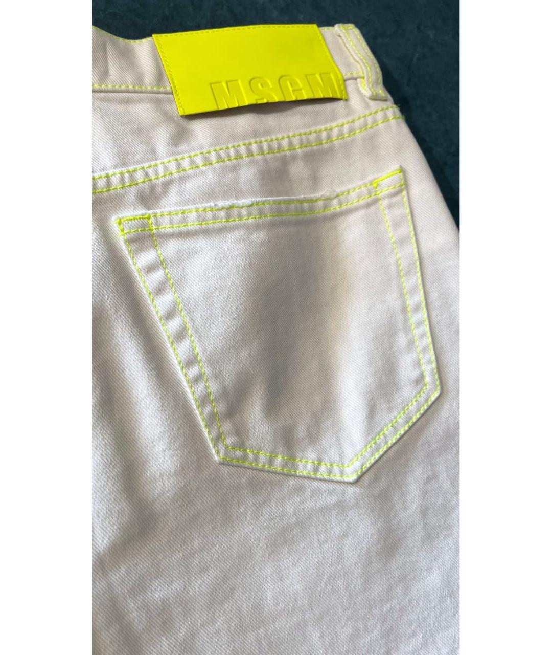 MSGM Белые хлопковые прямые джинсы, фото 5