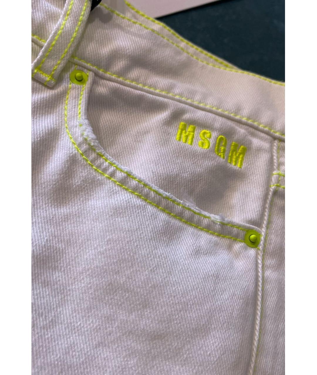 MSGM Белые хлопковые прямые джинсы, фото 4
