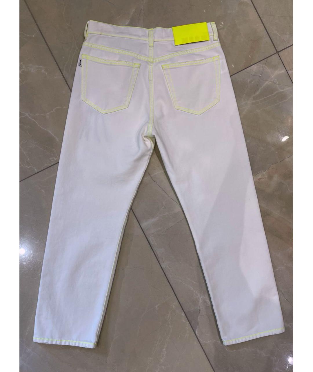 MSGM Белые хлопковые прямые джинсы, фото 2