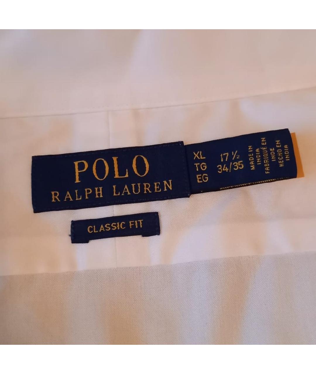 POLO RALPH LAUREN Белая хлопковая классическая рубашка, фото 8