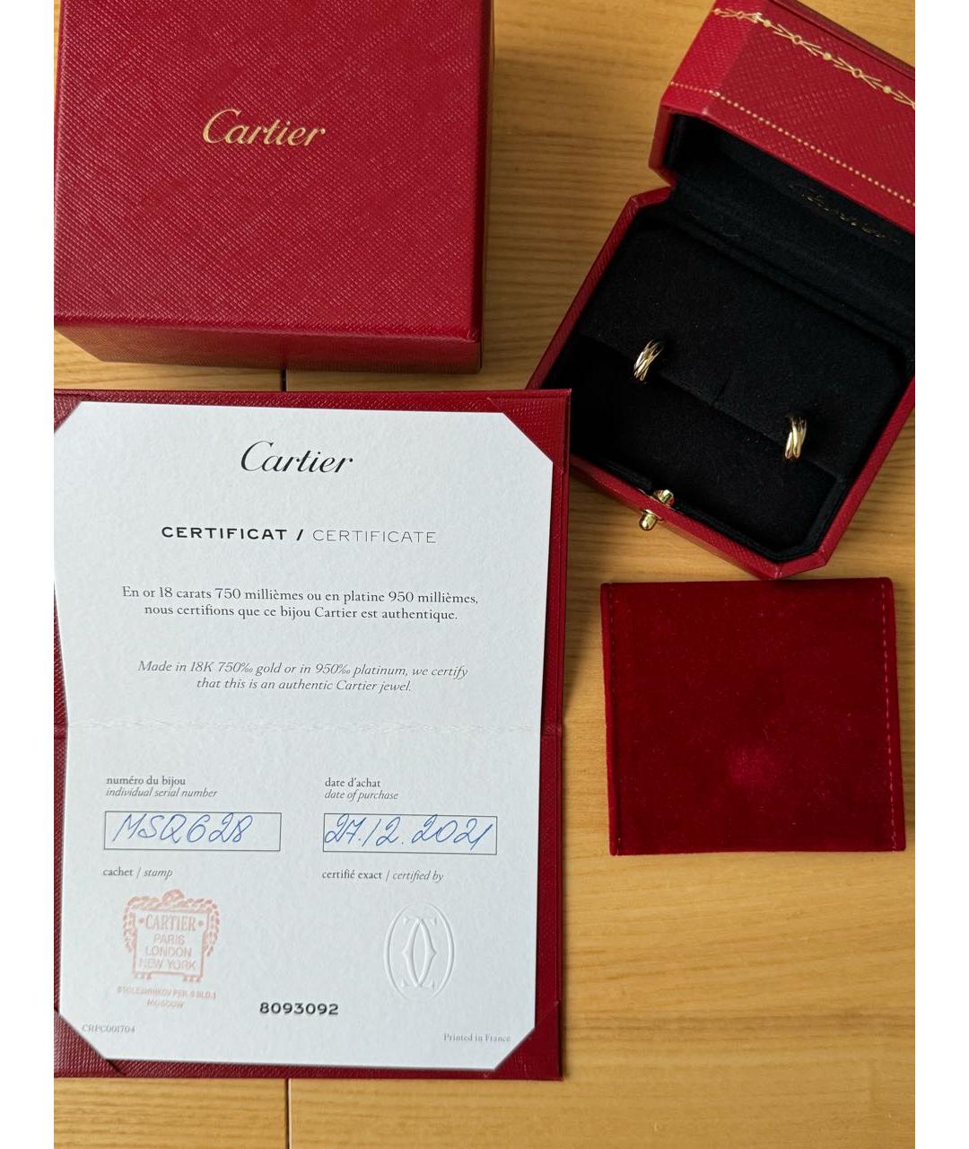 CARTIER Золотые серьги из желтого золота, фото 6