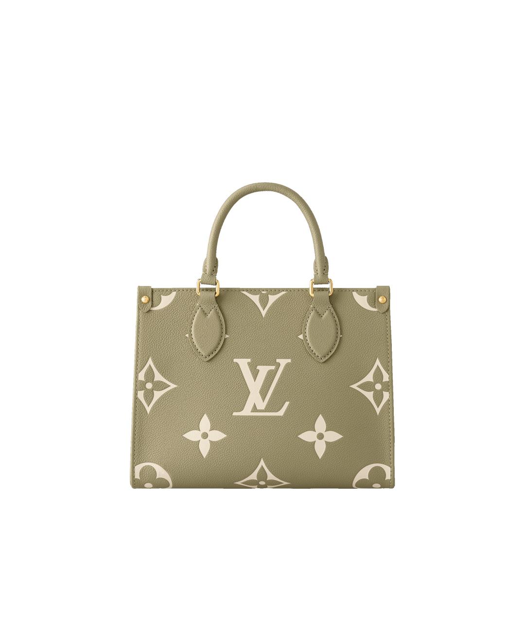 LOUIS VUITTON Хаки кожаная сумка тоут, фото 1