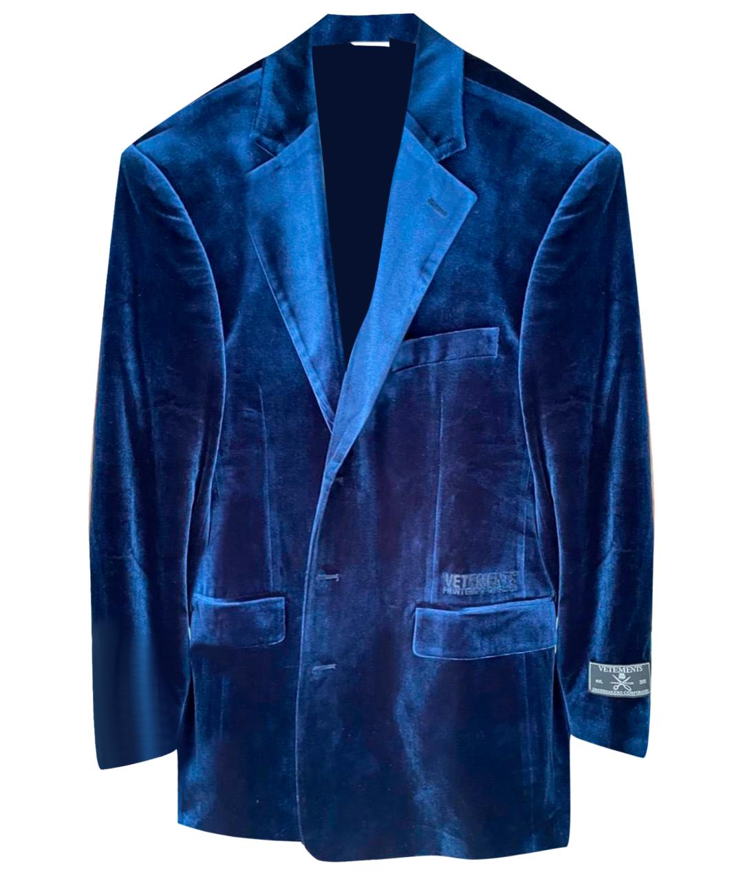 VETEMENTS Темно-синий полиэстеровый пиджак, фото 1