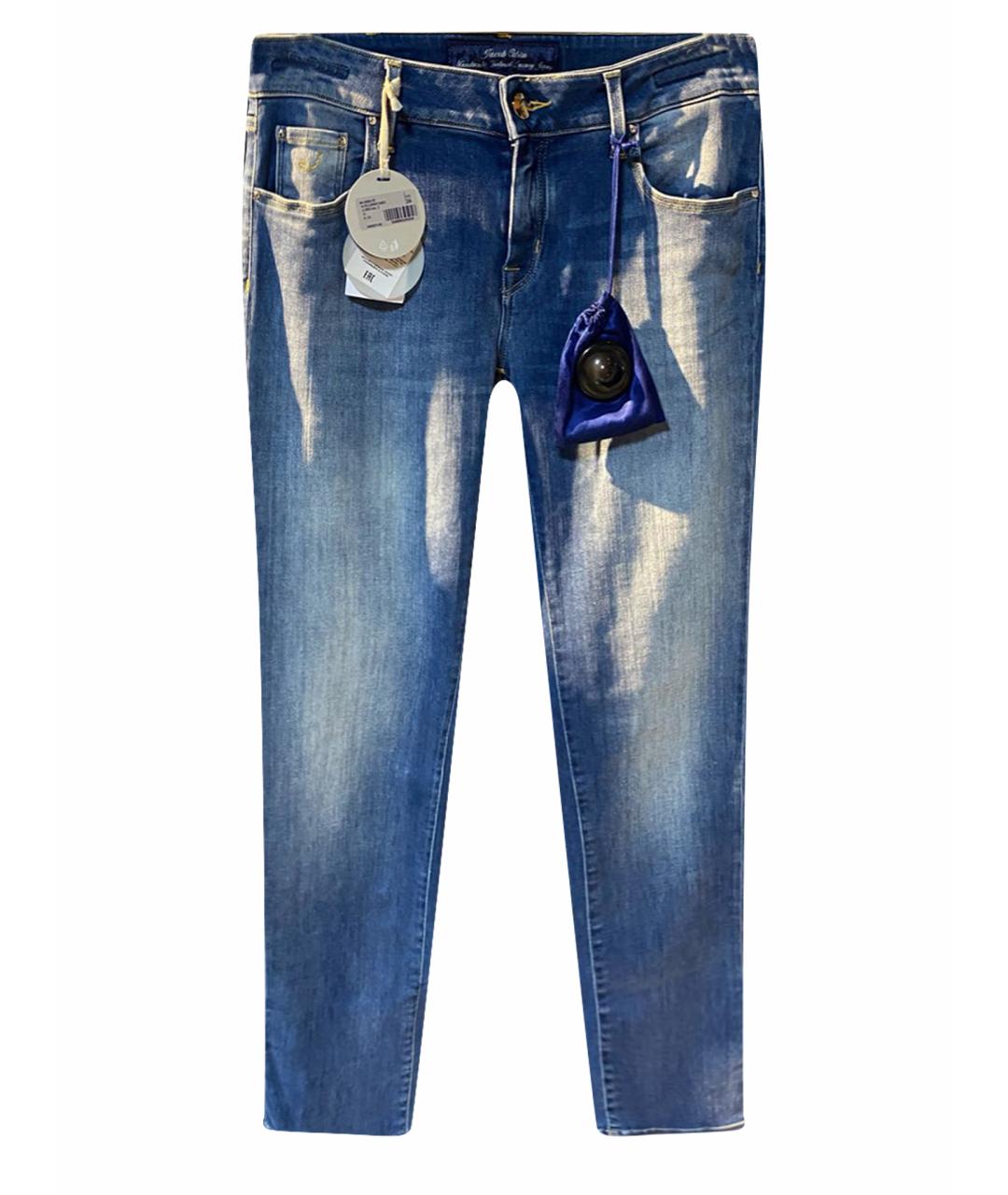 JACOB COHEN Синие хлопко-эластановые прямые джинсы, фото 1