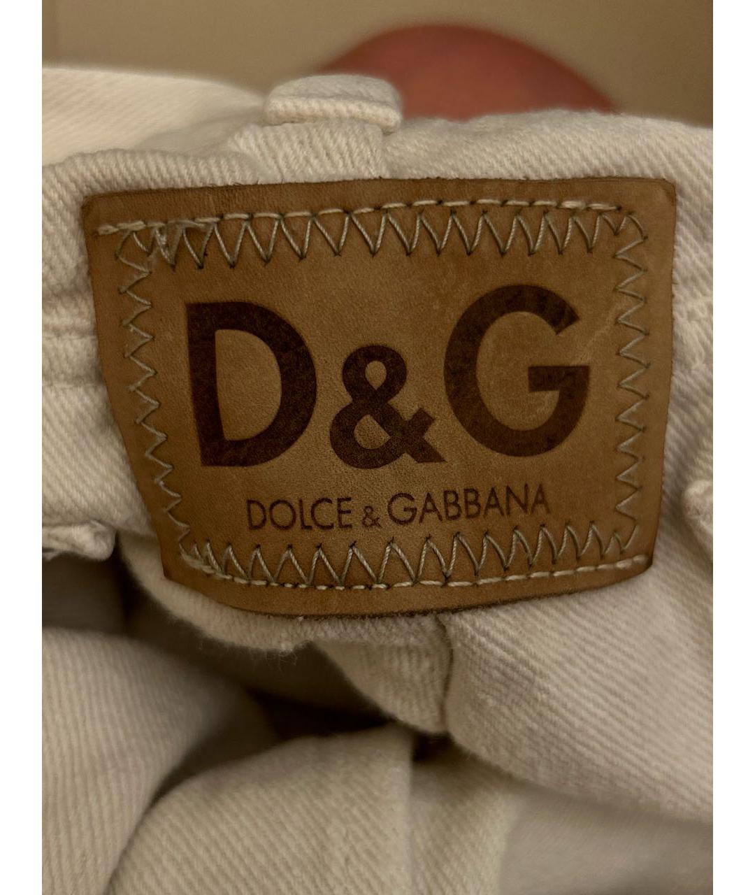 DOLCE&GABBANA Бежевые хлопко-полиэстеровые прямые джинсы, фото 3