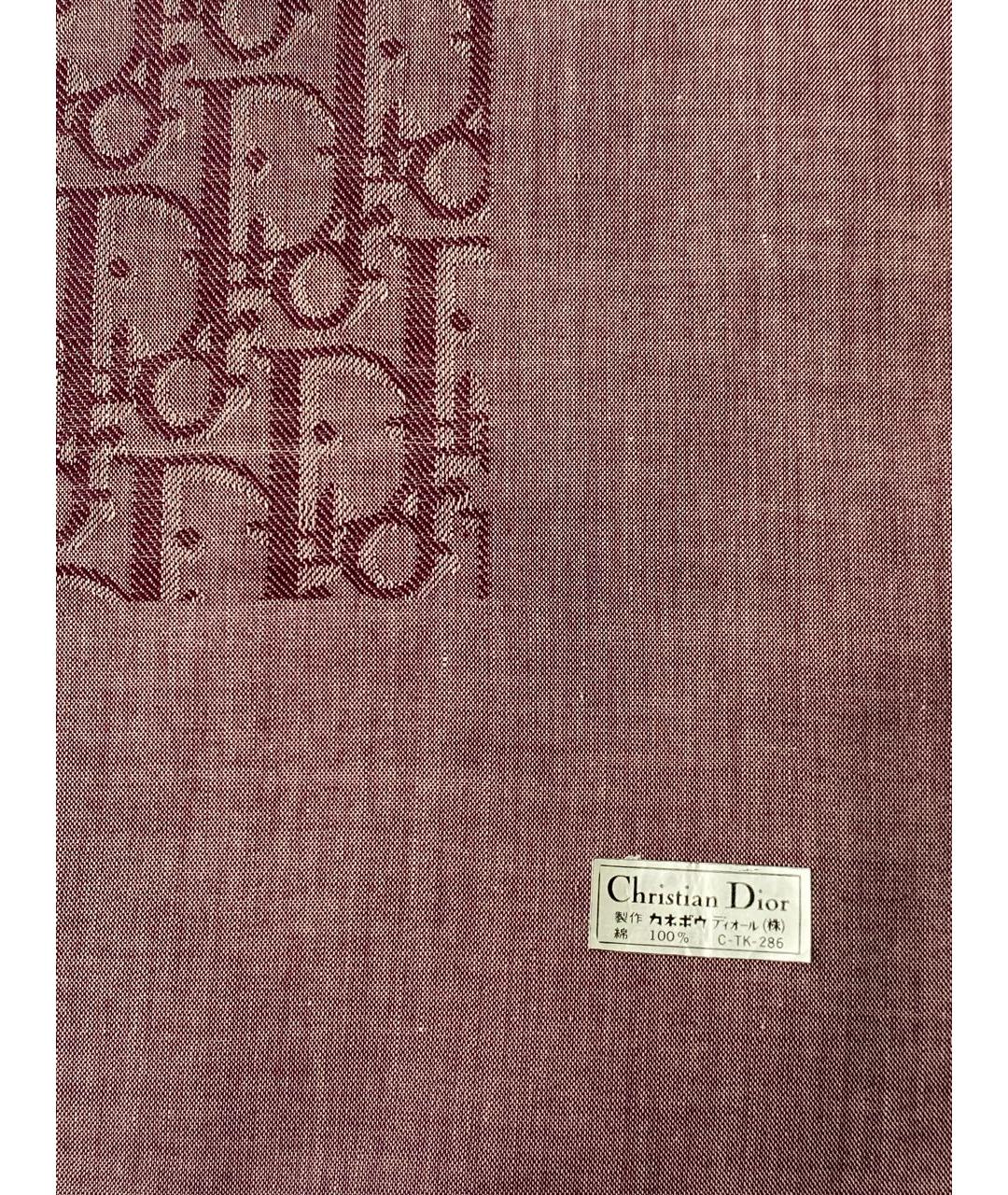 CHRISTIAN DIOR Коричневый хлопковый шарф, фото 8