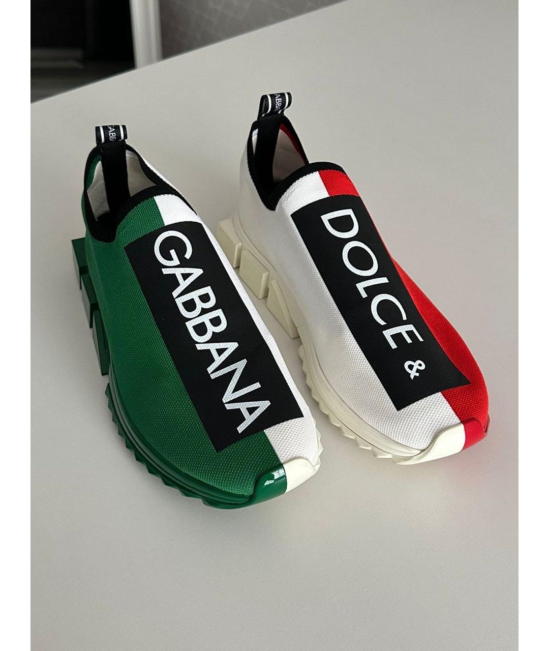 DOLCE&GABBANA Мульти текстильные низкие кроссовки / кеды, фото 2