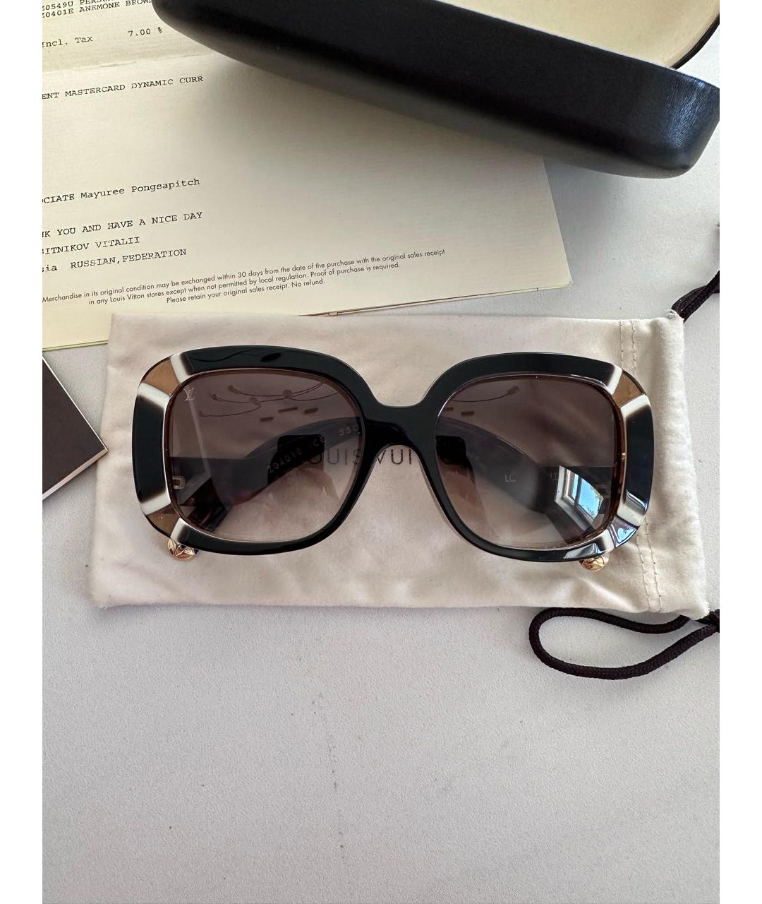LOUIS VUITTON Коричневые пластиковые солнцезащитные очки, фото 6