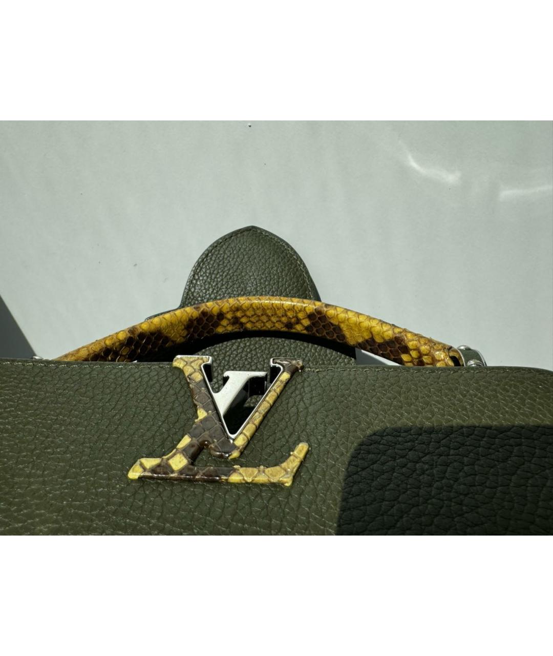 LOUIS VUITTON Зеленая кожаная сумка с короткими ручками, фото 7