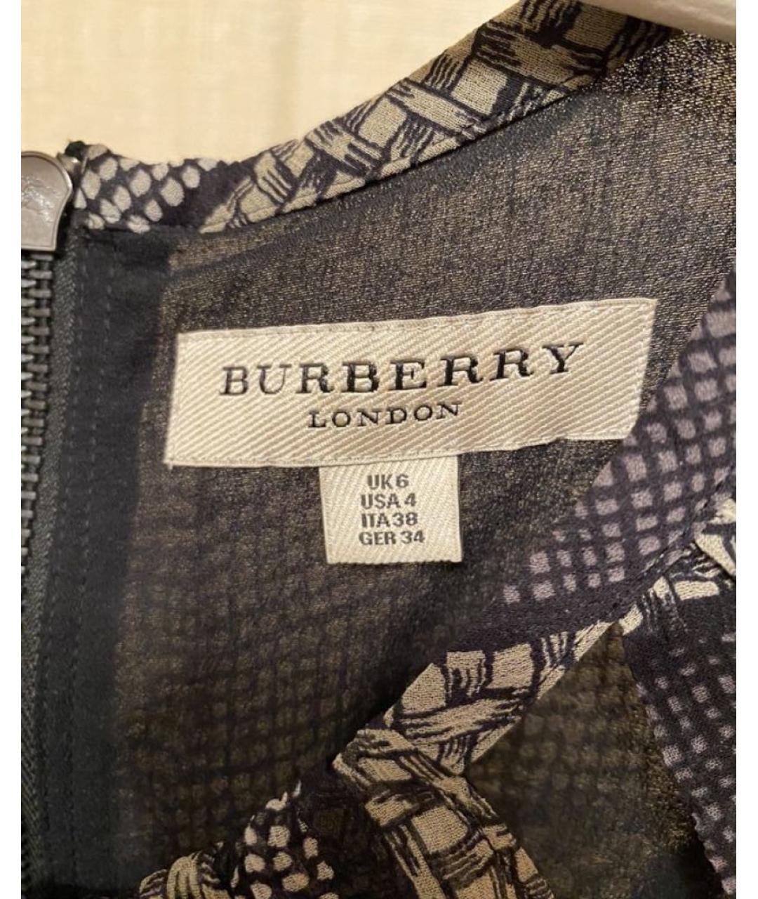 BURBERRY Серое шелковое повседневное платье, фото 3