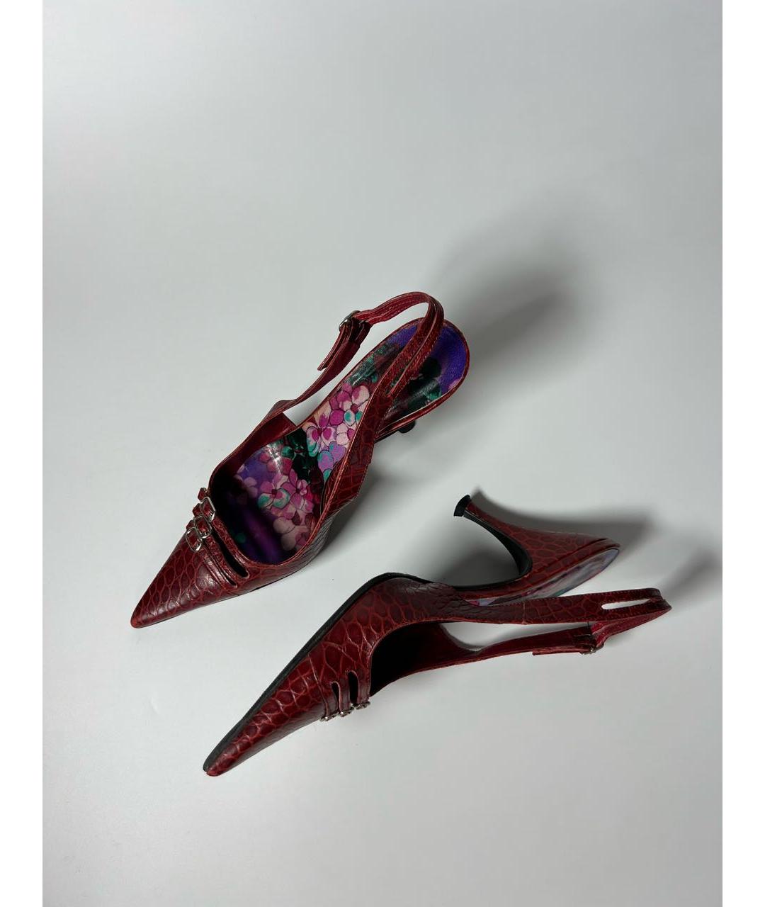 DOLCE&GABBANA Бордовые кожаные туфли, фото 4