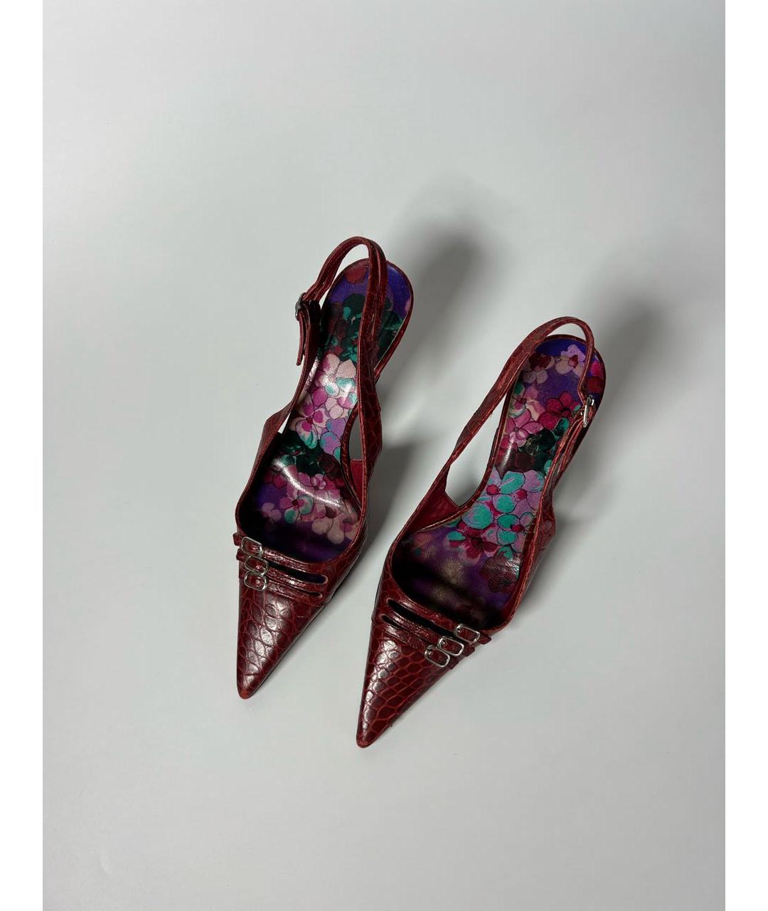 DOLCE&GABBANA Бордовые кожаные туфли, фото 5