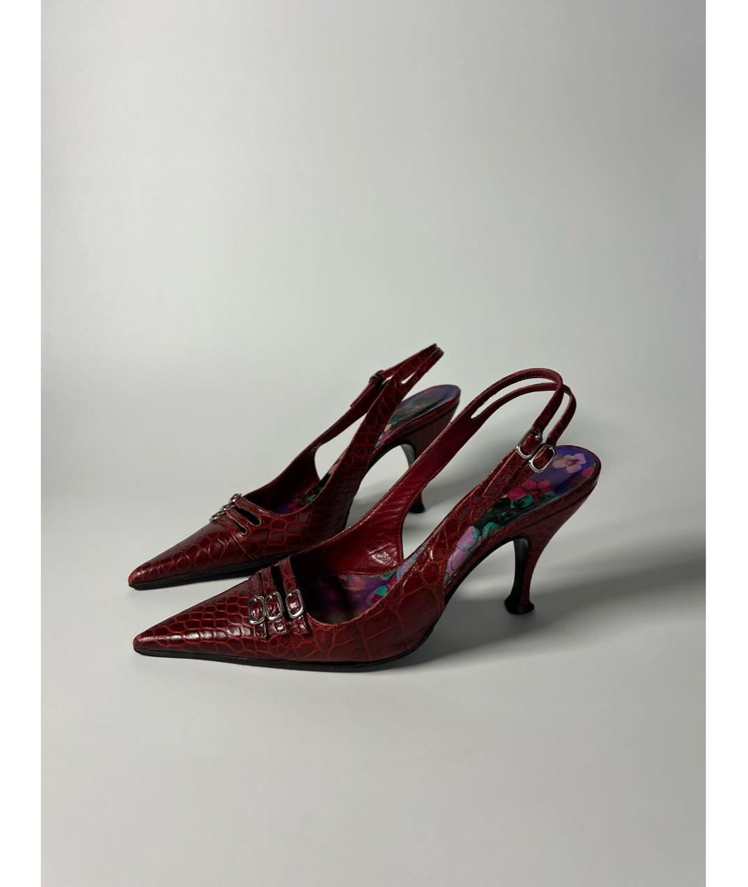 DOLCE&GABBANA Бордовые кожаные туфли, фото 9