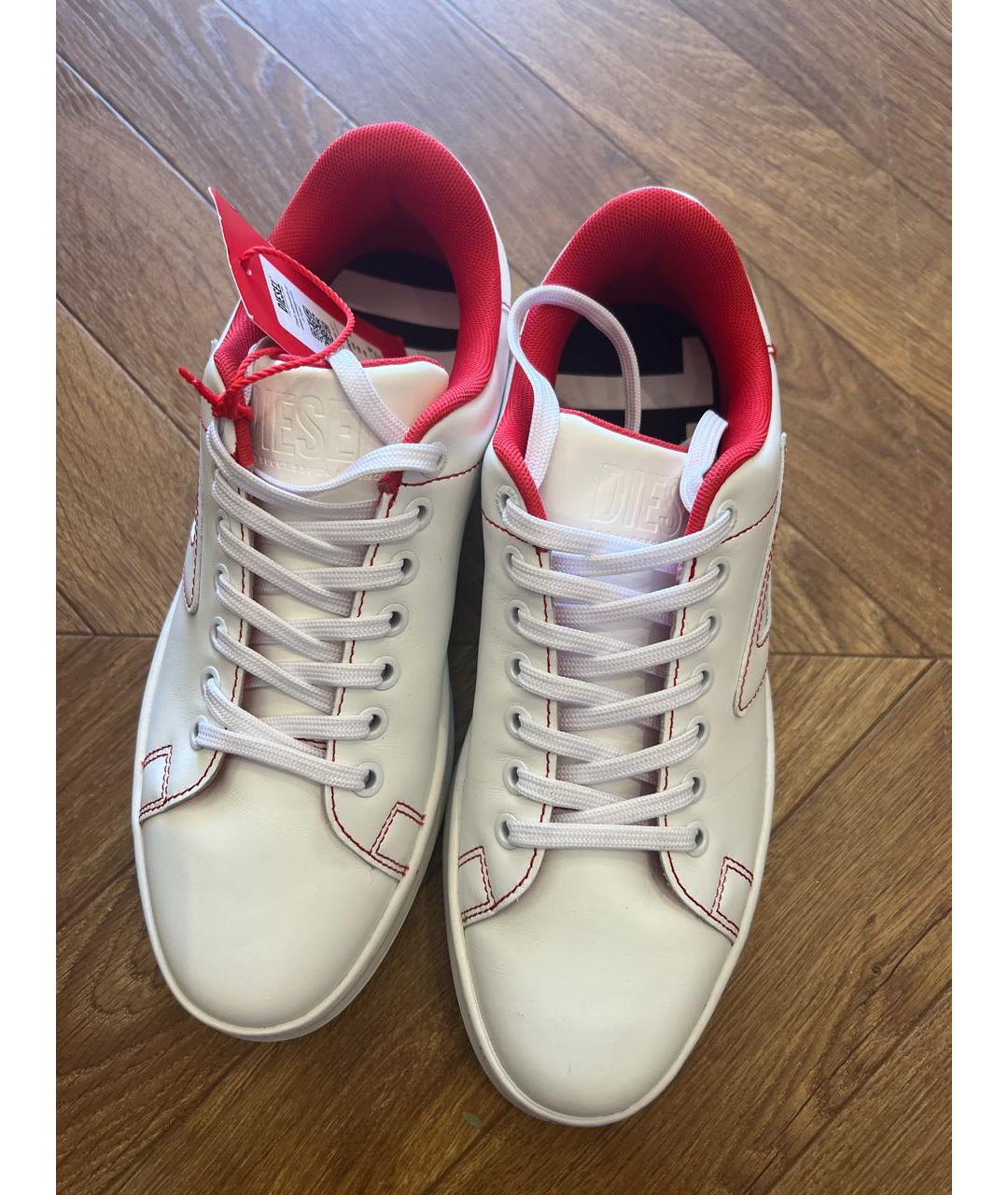 DIESEL Белые кожаные кроссовки, фото 2