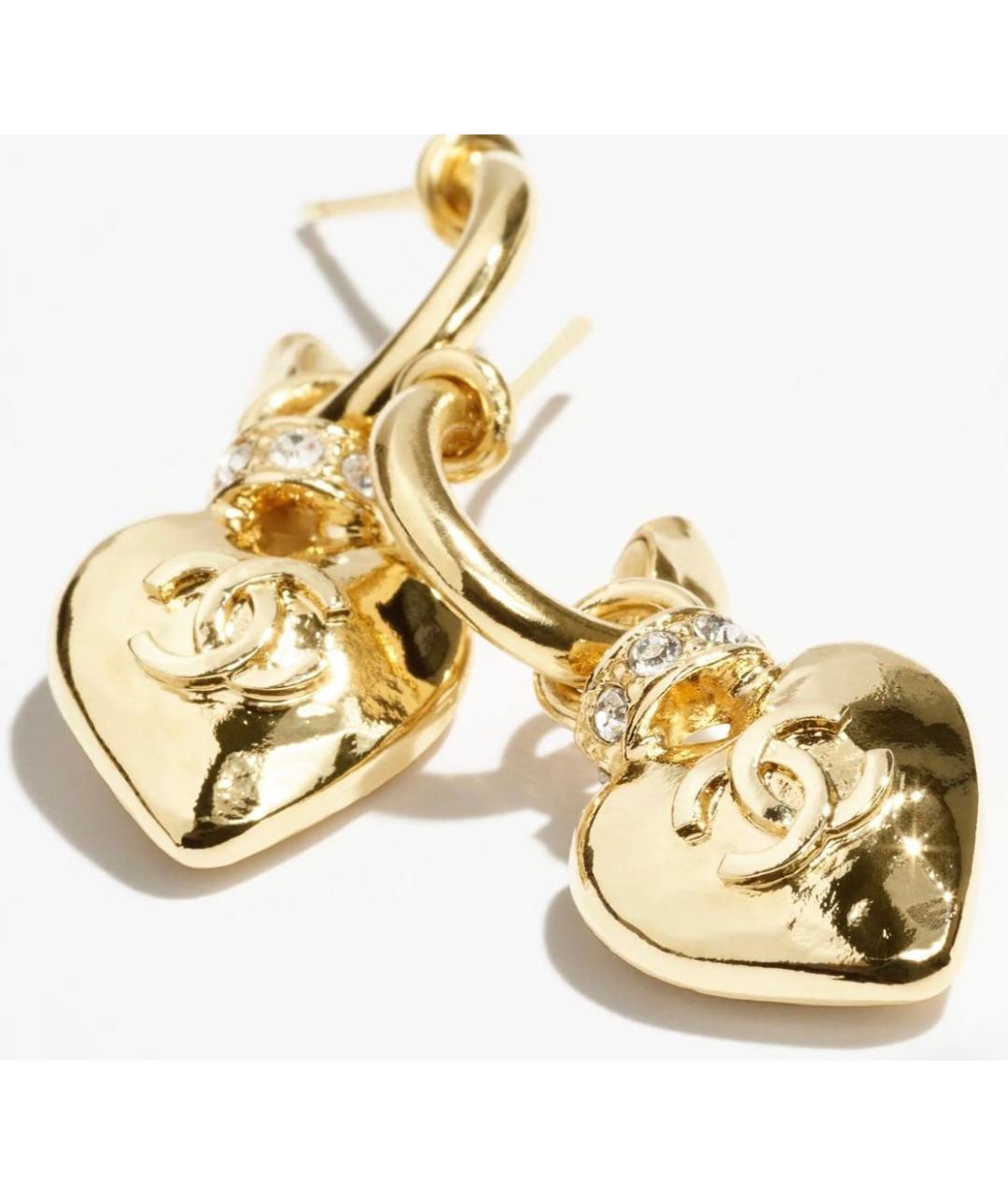 CHANEL Золотые латунные серьги, фото 4