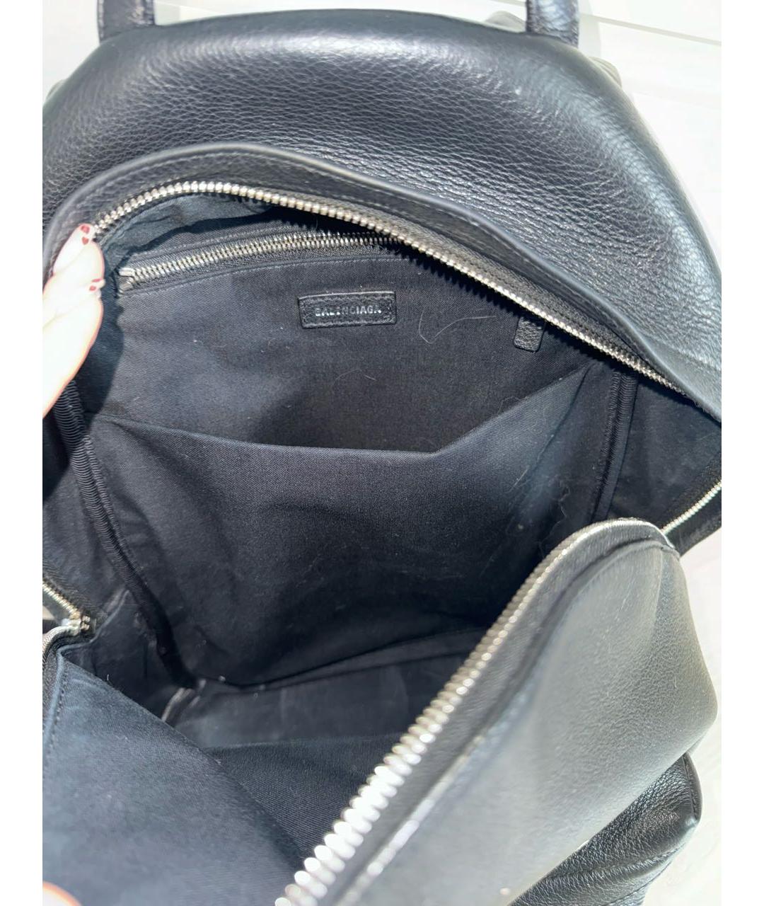 BALENCIAGA Черный кожаный рюкзак, фото 5