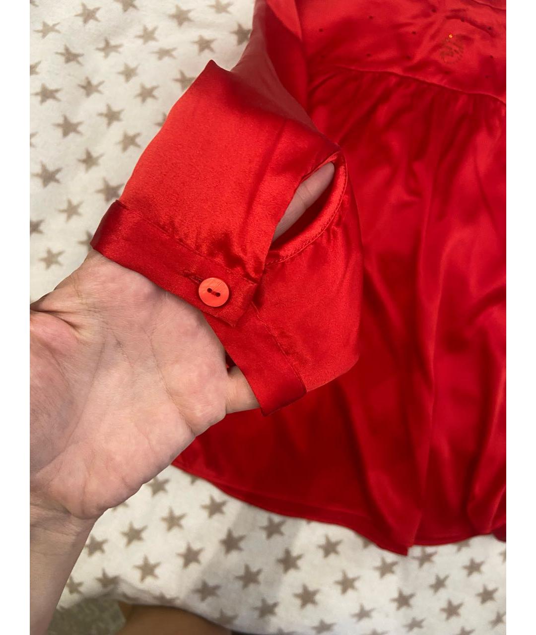 SPORTALM Красная шелковая блузы, фото 5