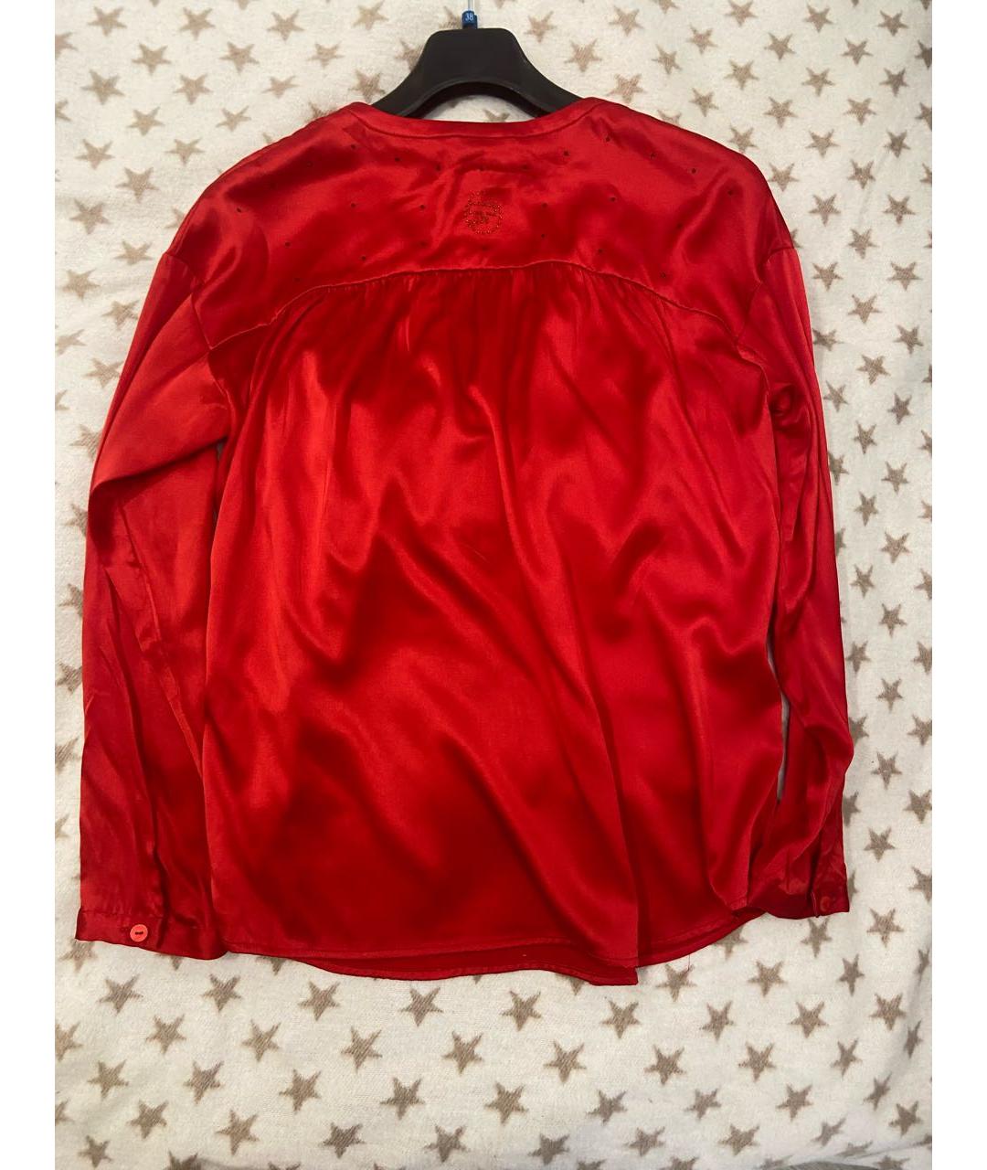 SPORTALM Красная шелковая блузы, фото 4