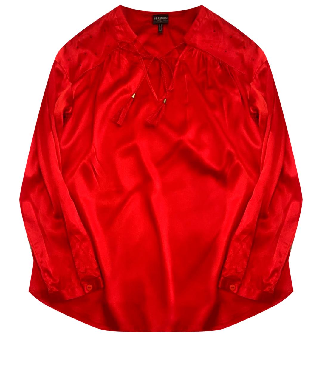SPORTALM Красная шелковая блузы, фото 1