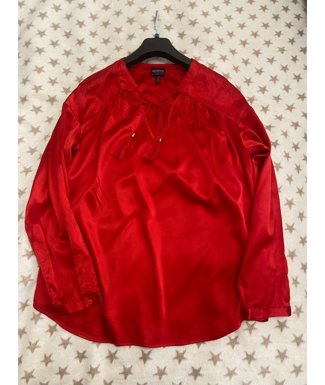 SPORTALM Красная шелковая блузы, фото 9