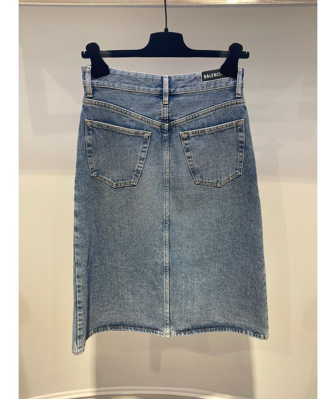 BALENCIAGA Синяя юбка миди, фото 2