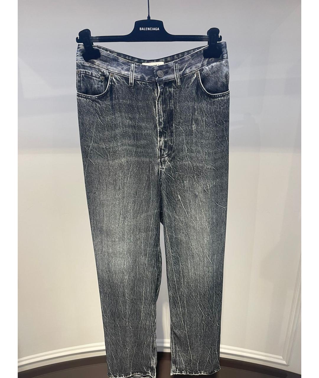 BALENCIAGA Серые шелковые прямые брюки, фото 3