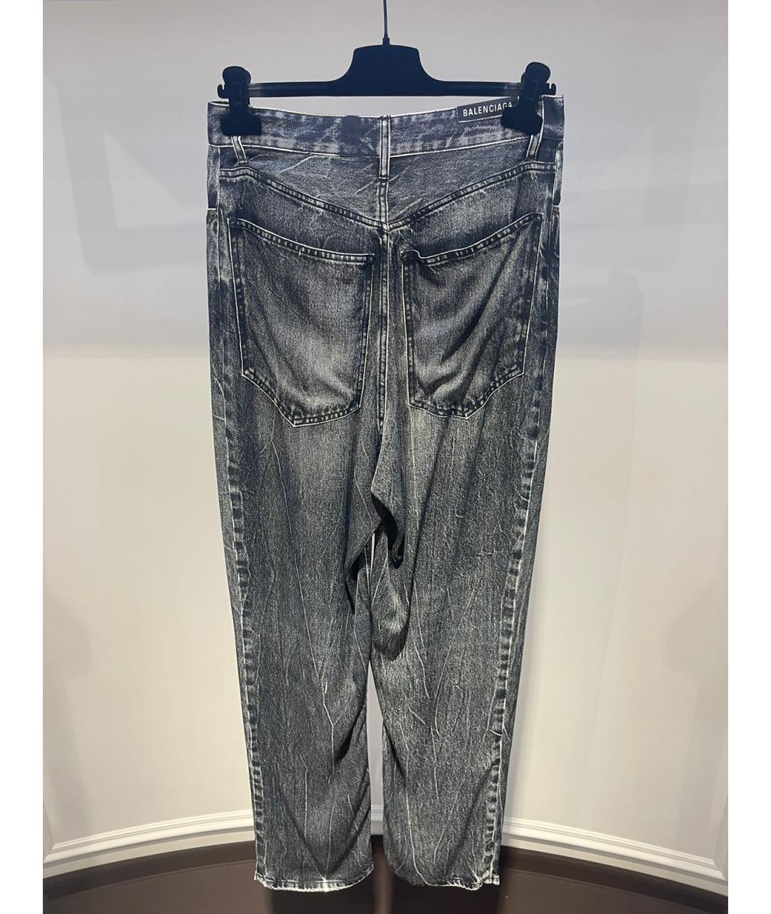BALENCIAGA Серые шелковые прямые брюки, фото 2