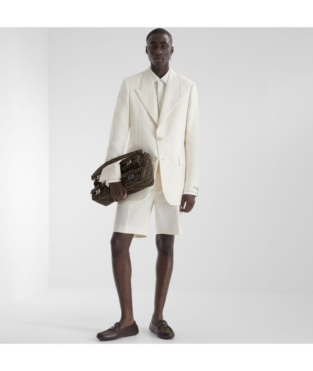 FENDI Коричневая жаккардовая сумка на плечо, фото 6