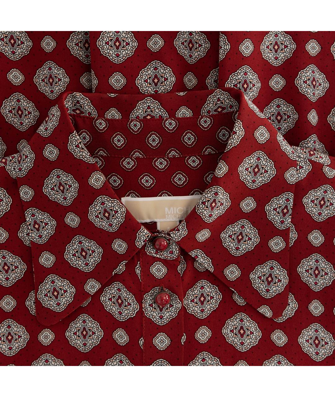 MICHAEL MICHAEL KORS Бордовая шелковая блузы, фото 3