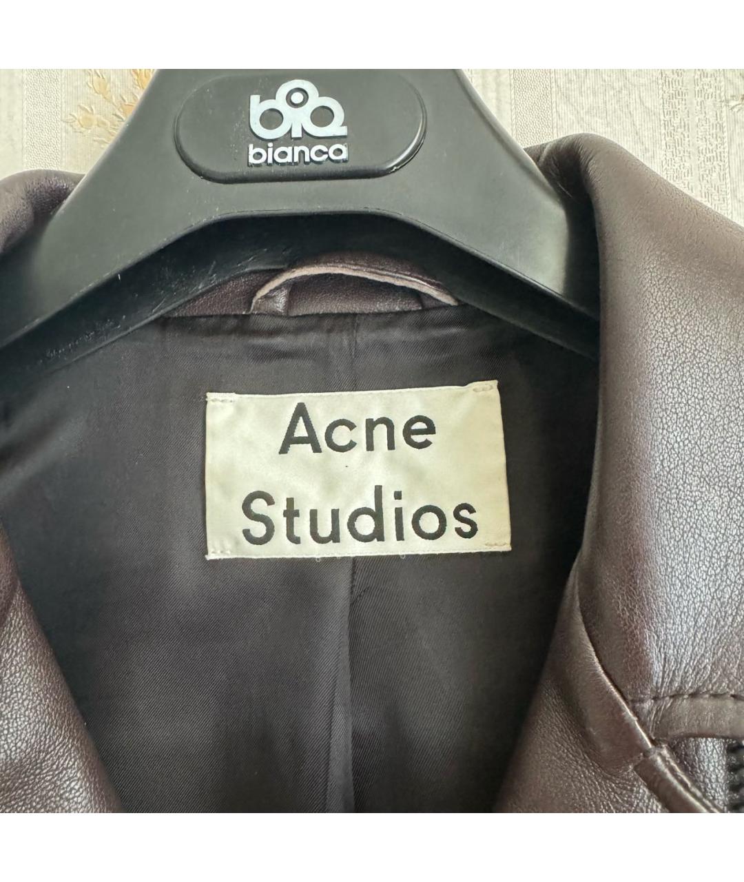 ACNE STUDIOS Коричневая кожаная куртка, фото 3