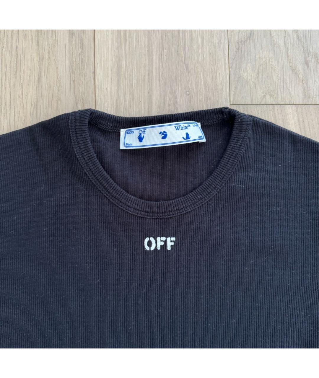 OFF-WHITE Черная хлопковая футболка, фото 3