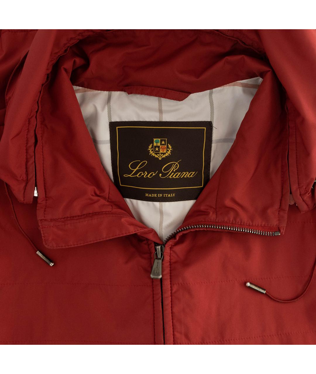 LORO PIANA Бордовая полиэстеровая куртка, фото 3