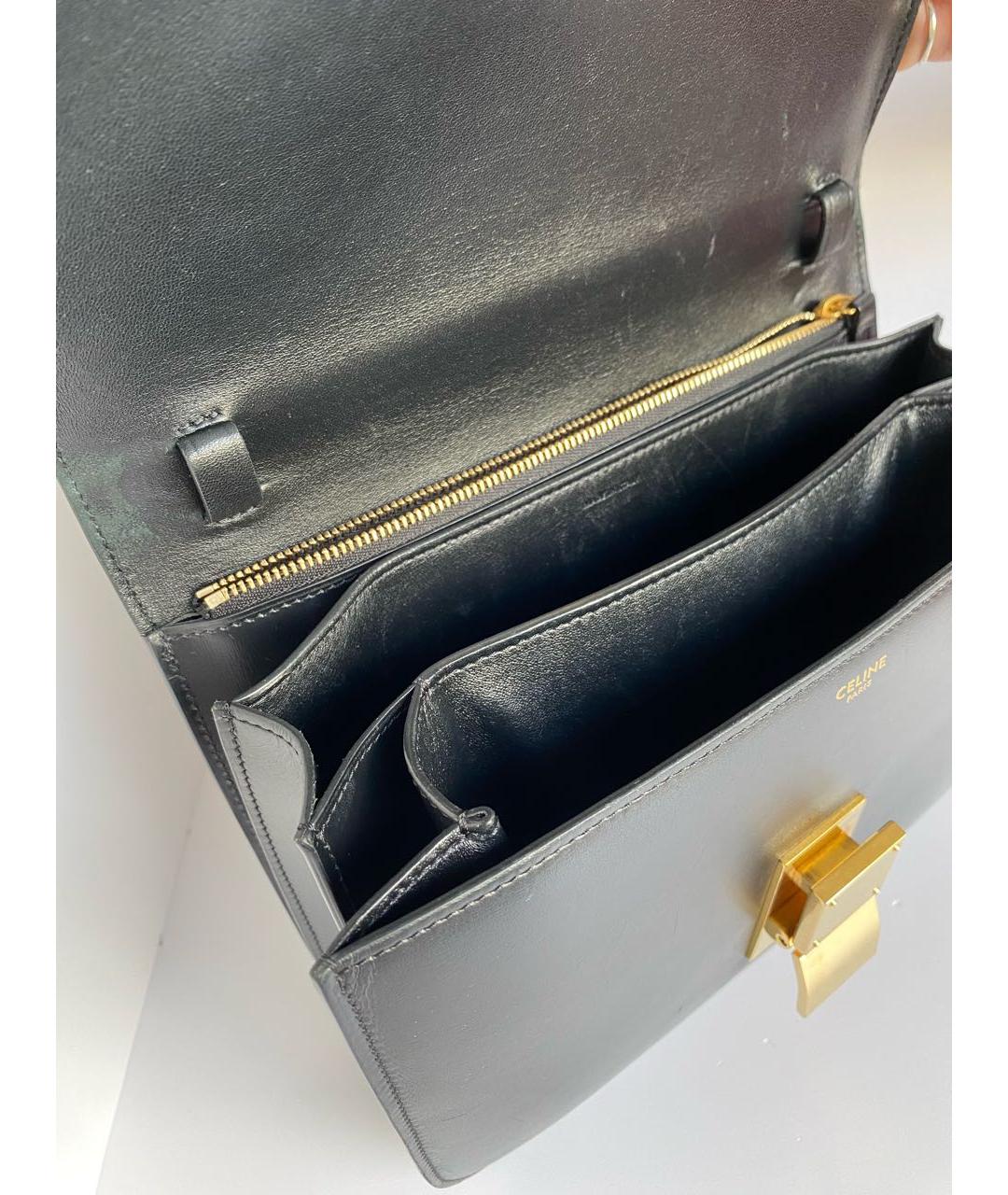 CELINE Черная кожаная сумка через плечо, фото 4