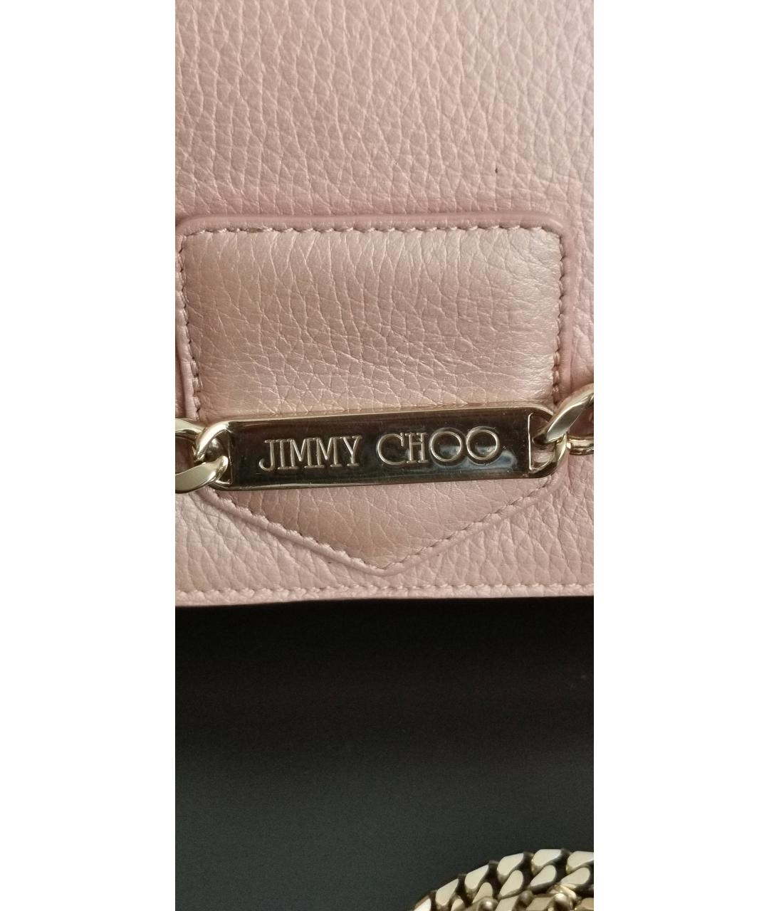 JIMMY CHOO Розовая кожаная сумка через плечо, фото 4