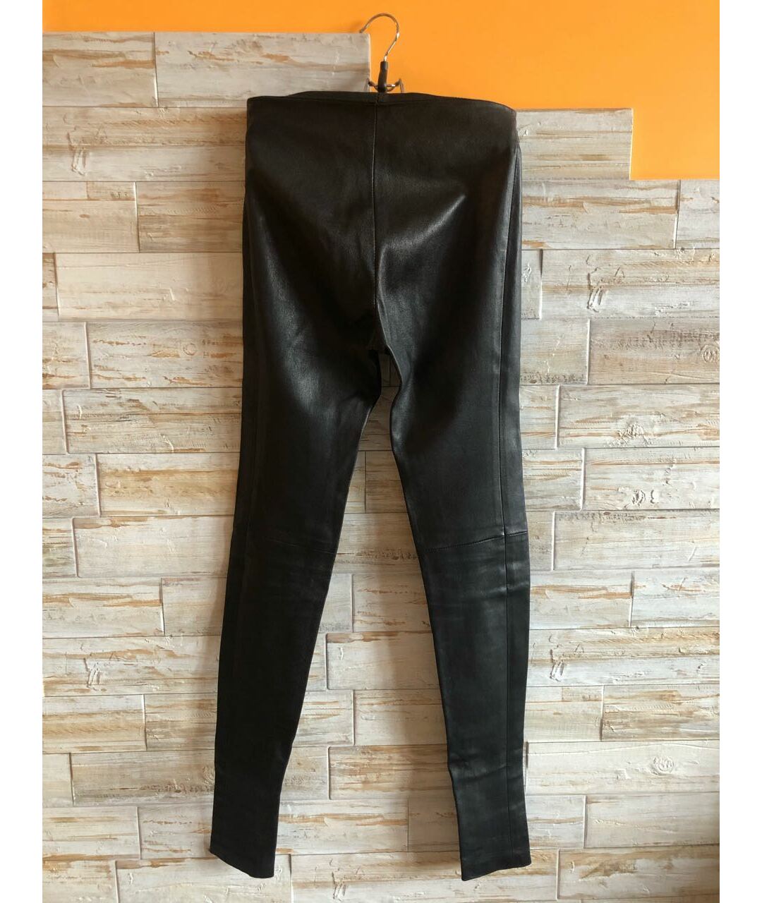 BALENCIAGA Черные кожаные брюки узкие, фото 2