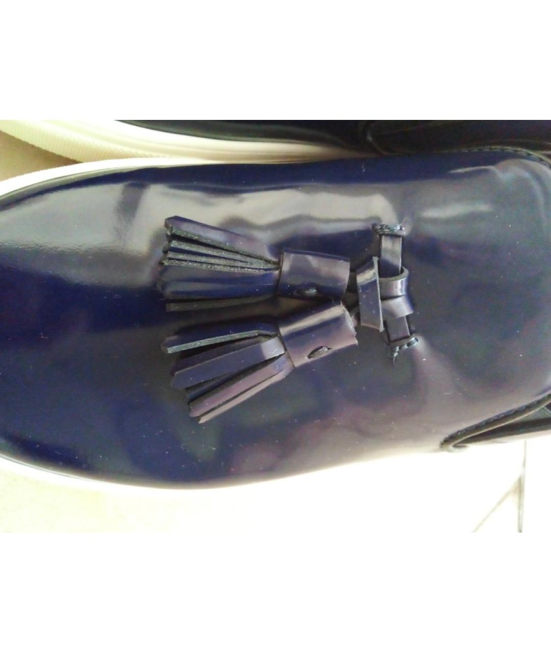 CELINE PRE-OWNED Темно-синие кожаные лоферы, фото 8