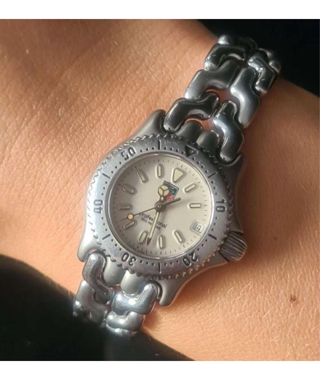 TAG HEUER Серебряные металлические часы, фото 4