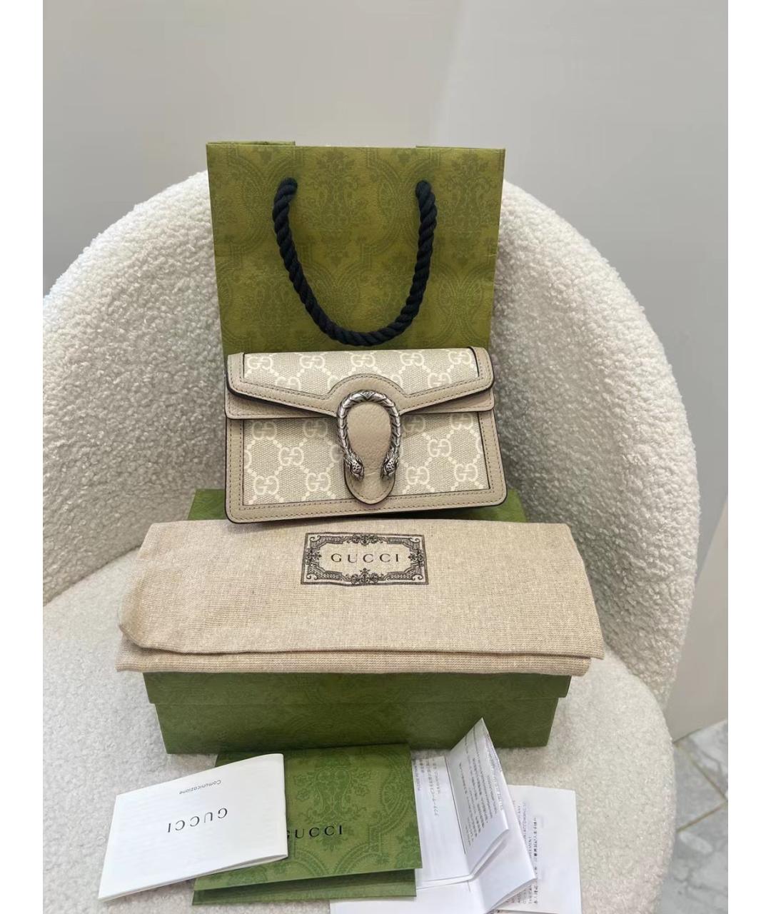 GUCCI Бежевая деним сумка через плечо, фото 2