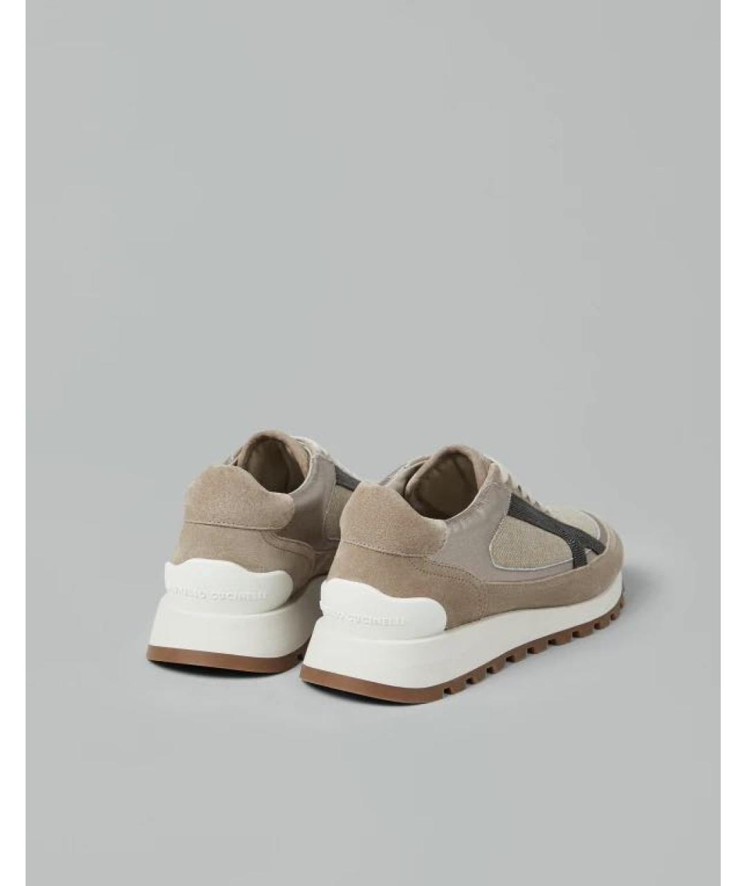 BRUNELLO CUCINELLI Бежевые замшевые кроссовки, фото 5