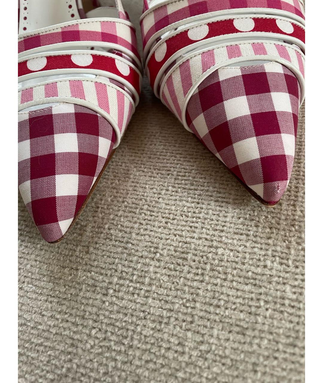 MANOLO BLAHNIK Розовые текстильные туфли, фото 7