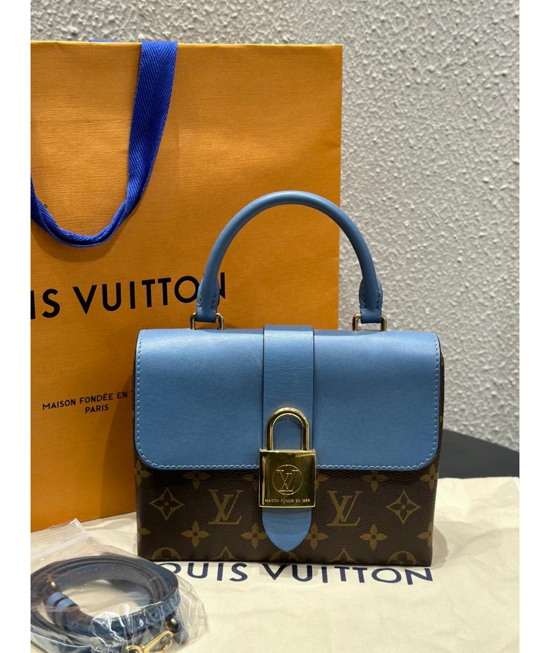 LOUIS VUITTON Голубая сумка через плечо из искусственной кожи, фото 10