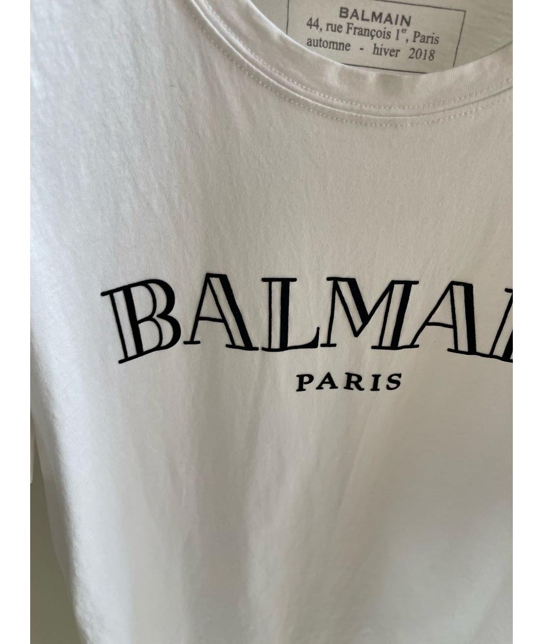 BALMAIN Белая хлопковая футболка, фото 4