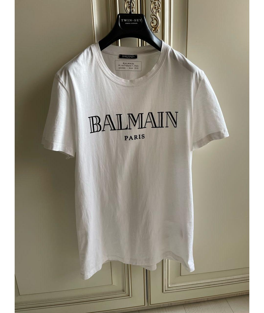 BALMAIN Белая хлопковая футболка, фото 6