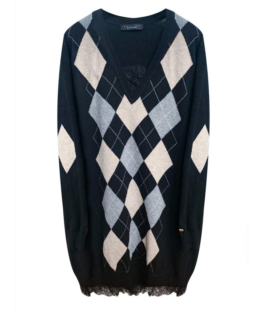 TWIN-SET Черный шерстяной джемпер / свитер, фото 1