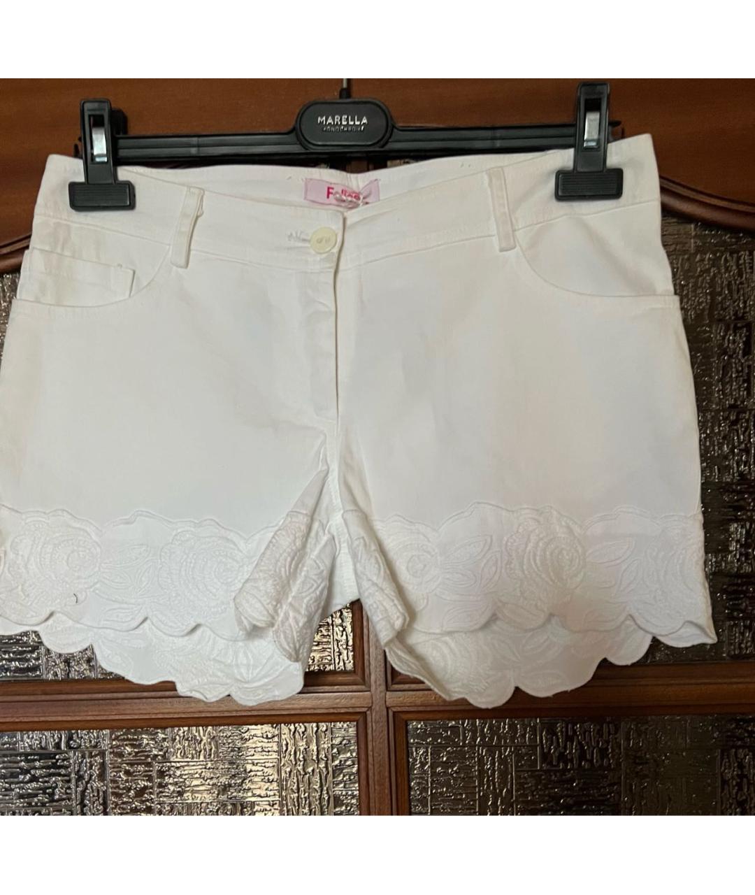 BLUGIRL Белые хлопко-эластановые шорты, фото 3