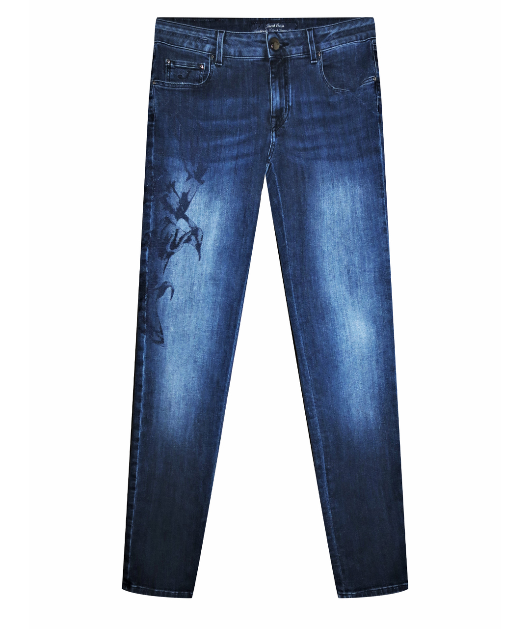 JACOB COHEN Синие хлопко-эластановые джинсы слим, фото 1