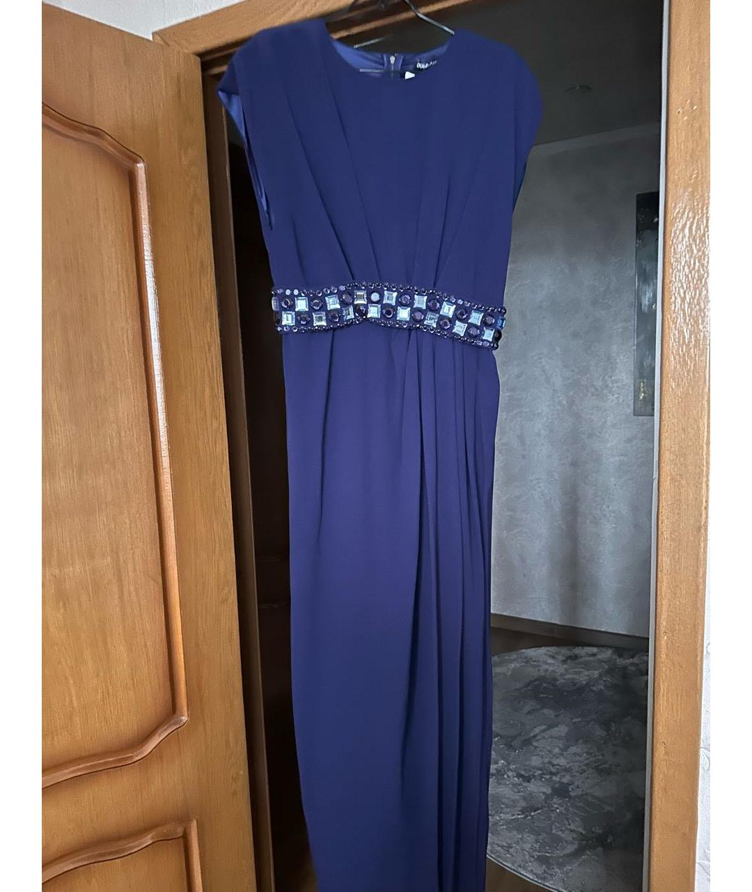DOLCE&GABBANA Синее ацетатное коктейльное платье, фото 5