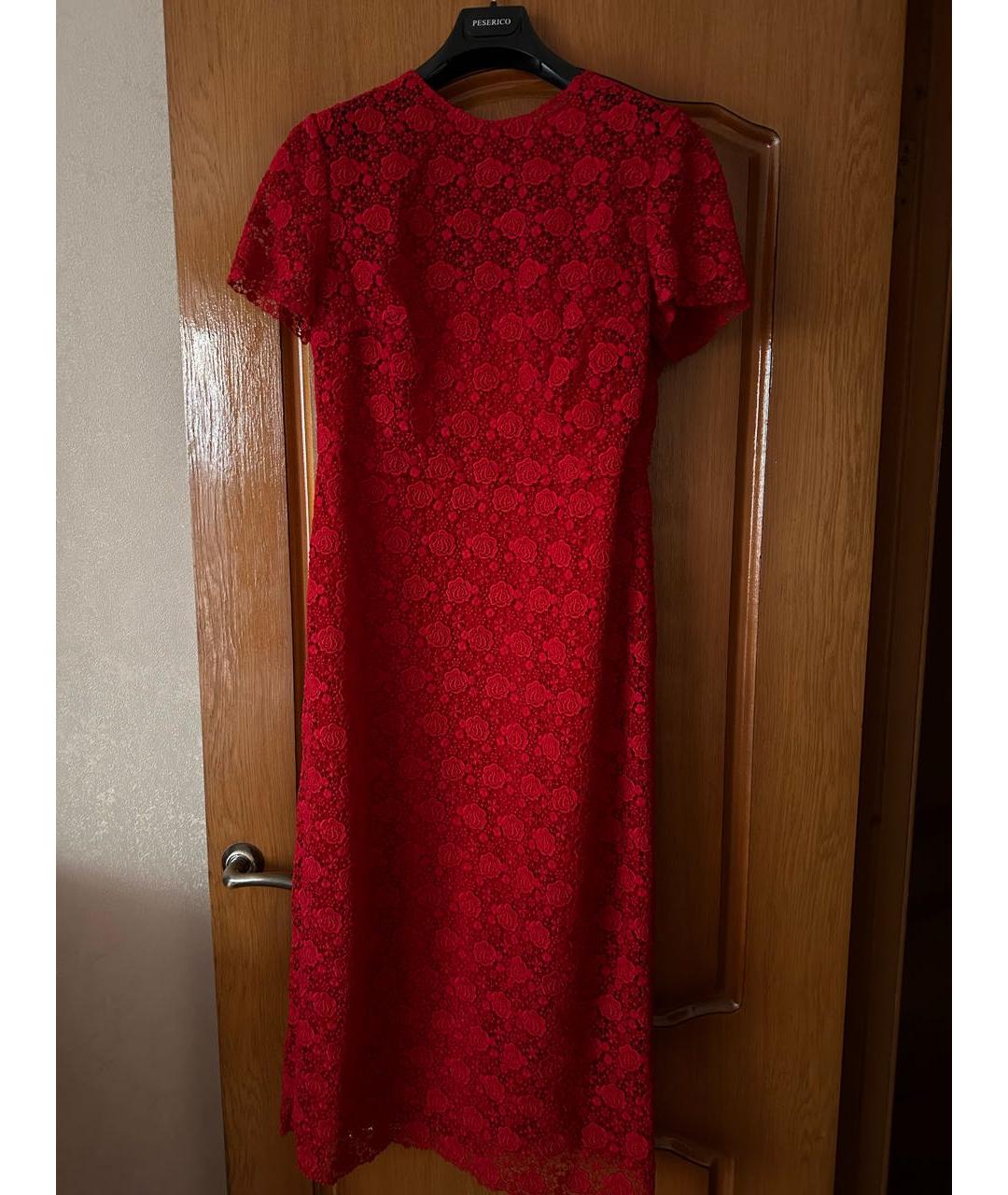 VALENTINO Красное вискозное повседневное платье, фото 5