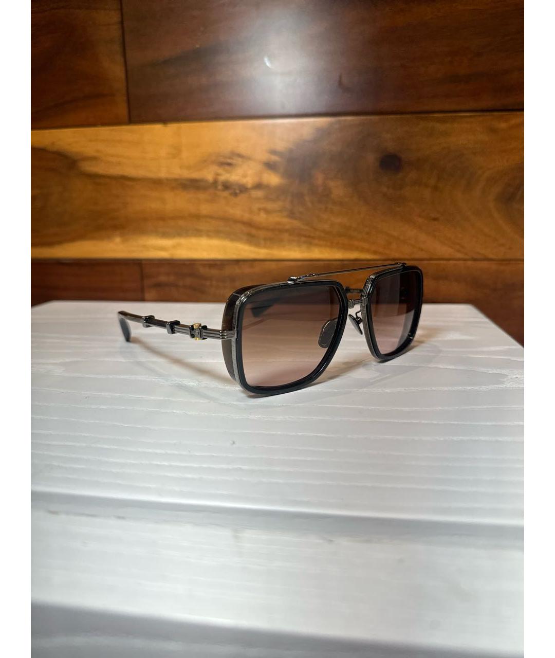 BALMAIN Коричневые металлические солнцезащитные очки, фото 3