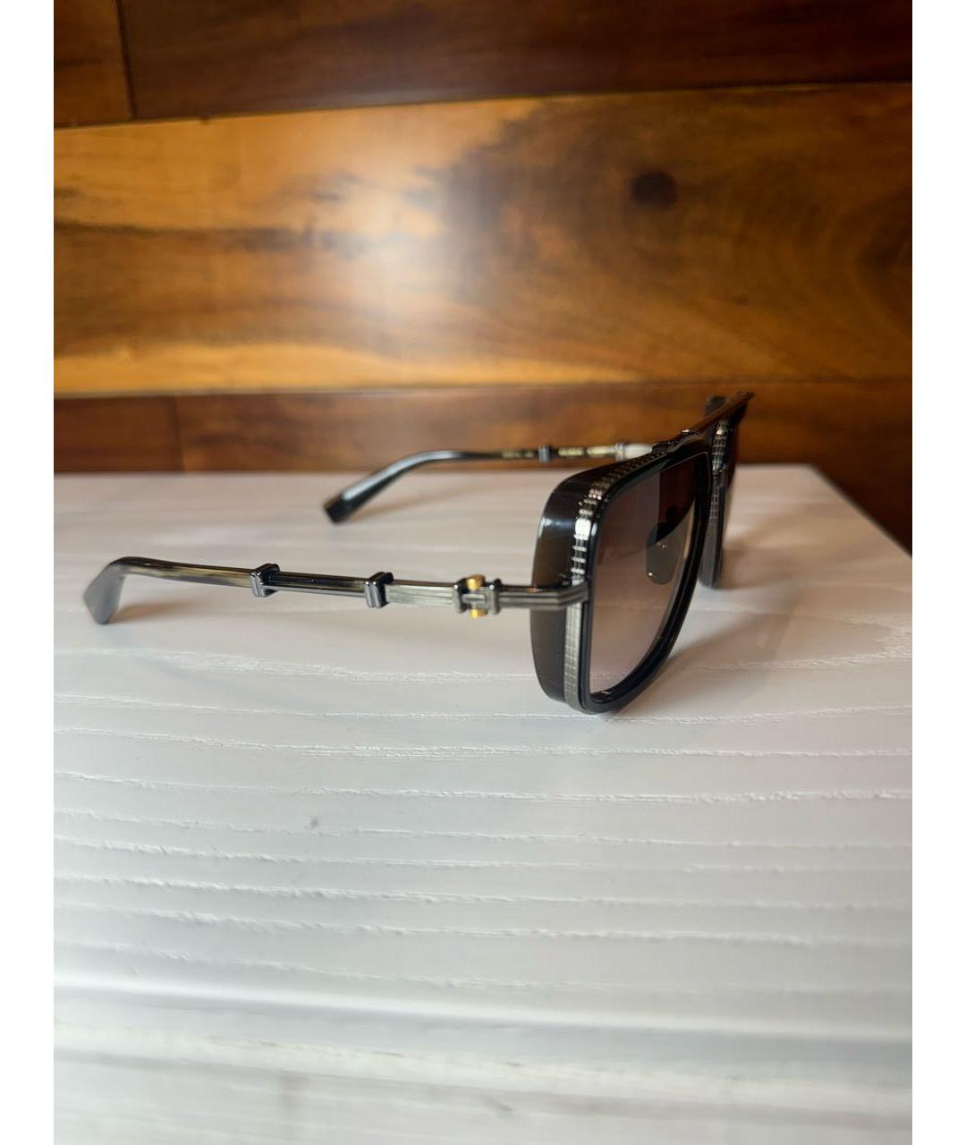 BALMAIN Коричневые металлические солнцезащитные очки, фото 4